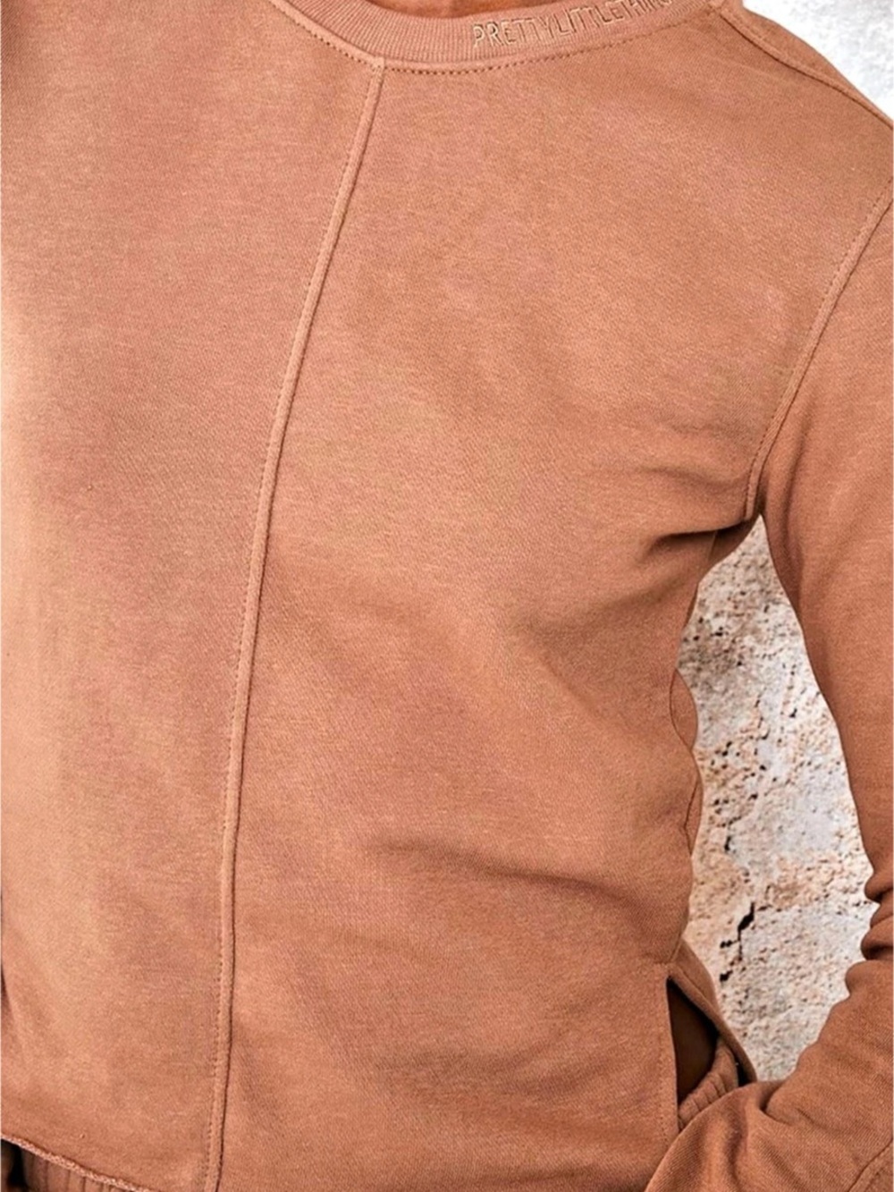 PrettyLittleThing Long Sleeve Top in Brown Size XS NWT